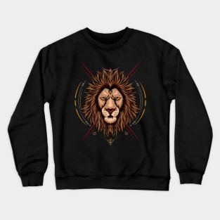 King lion illustration with sacred symbol Crewneck Sweatshirt